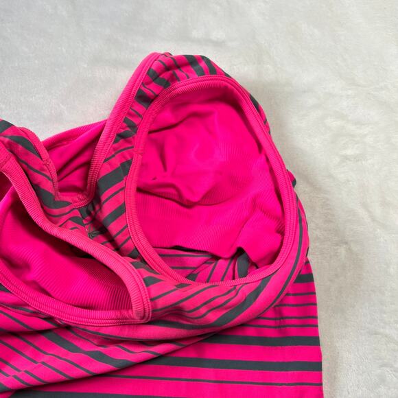 Athleta Scoop Neck Stripe Racerback Tank Top w/ Shelf Bra Size Small Workout Gym - Picture 5 of 8
